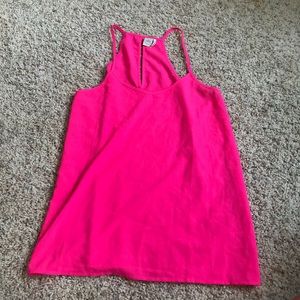 Neon pink tank top chiffon material